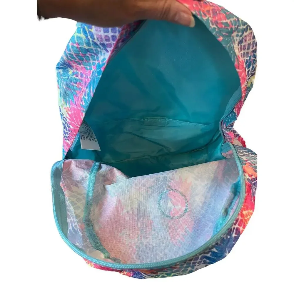 Hurley Printed Pineapple Backpack - EUC Lots If Pockets Tropical Adjustable